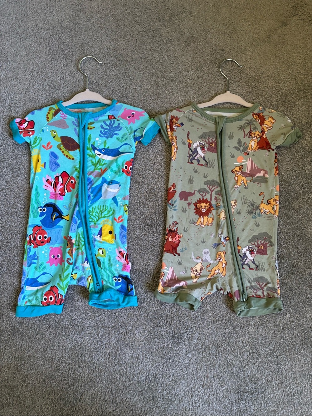 Little Sleepies Short-Sleeve Zip Romper Pajamas